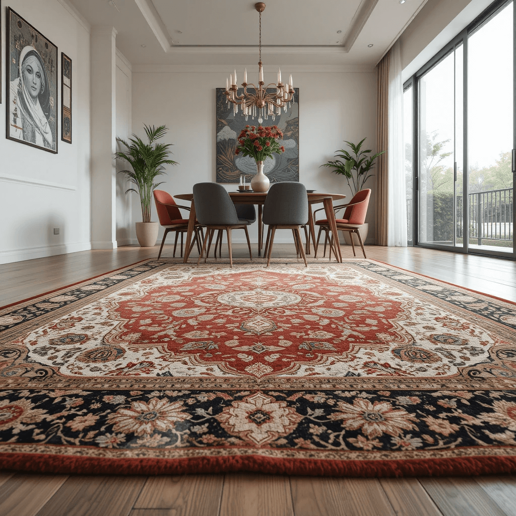Carpet in a modern dining area